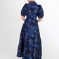 Charlotte Gown Royal Blue Pansy Vine Organza