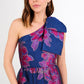 Caroline Gown Fuchsia Navy Peony Organza