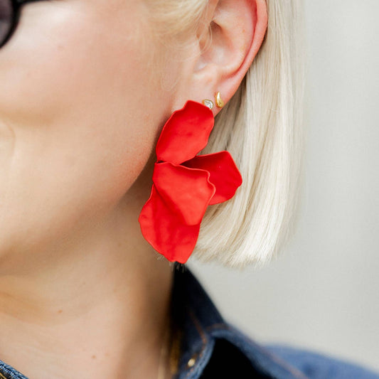 Eden Statement Earrings Red