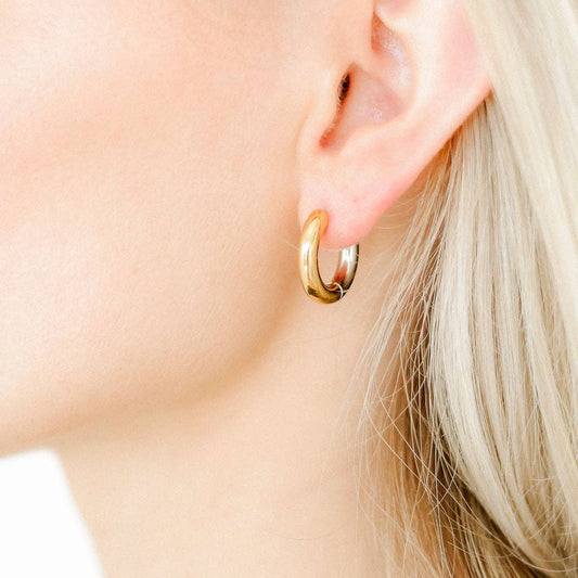 Huggie Earrings Scarlett Hoop Two-Tone