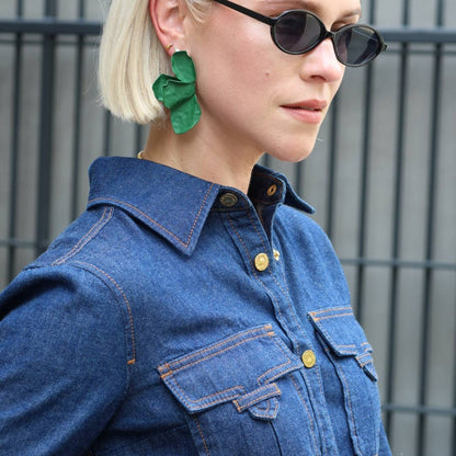 Eden Statement Earrings Green