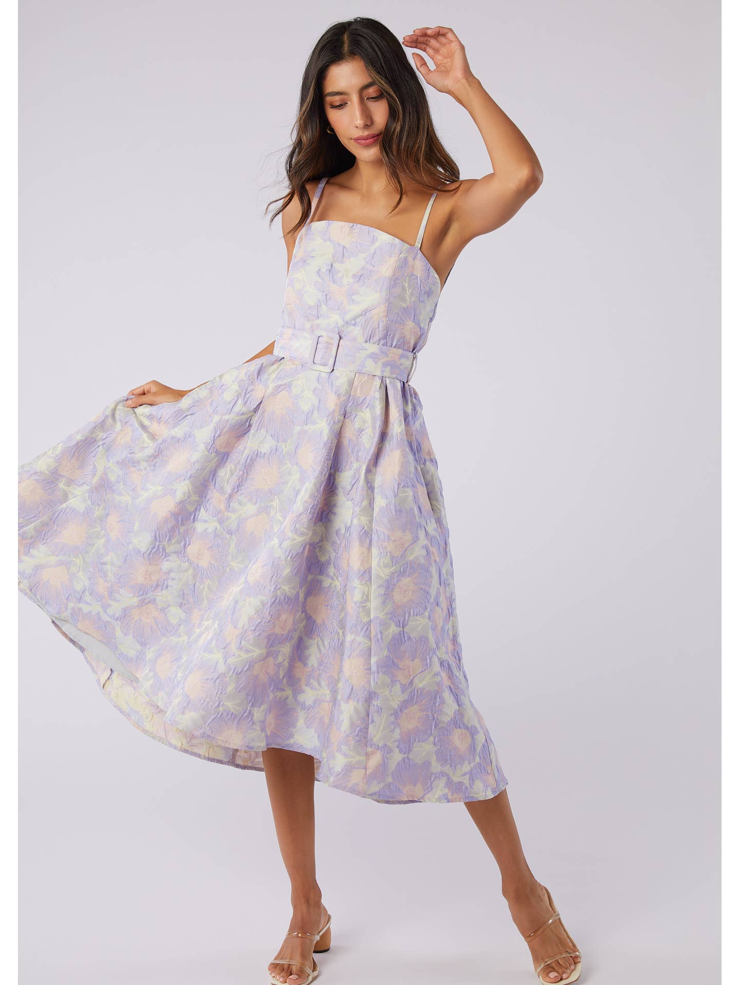 Annabelle Dress Blue Pink Floral