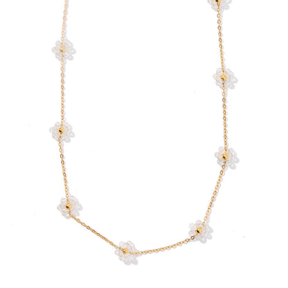 Gracie Flower Pearl Necklace