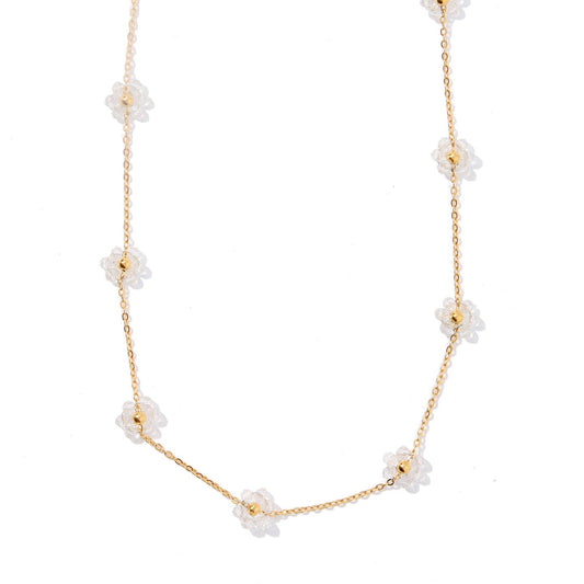 Gracie Flower Pearl Necklace
