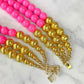 3 Strand Pink Beaded Necklace
