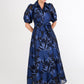 Charlotte Gown Royal Blue Pansy Vine Organza