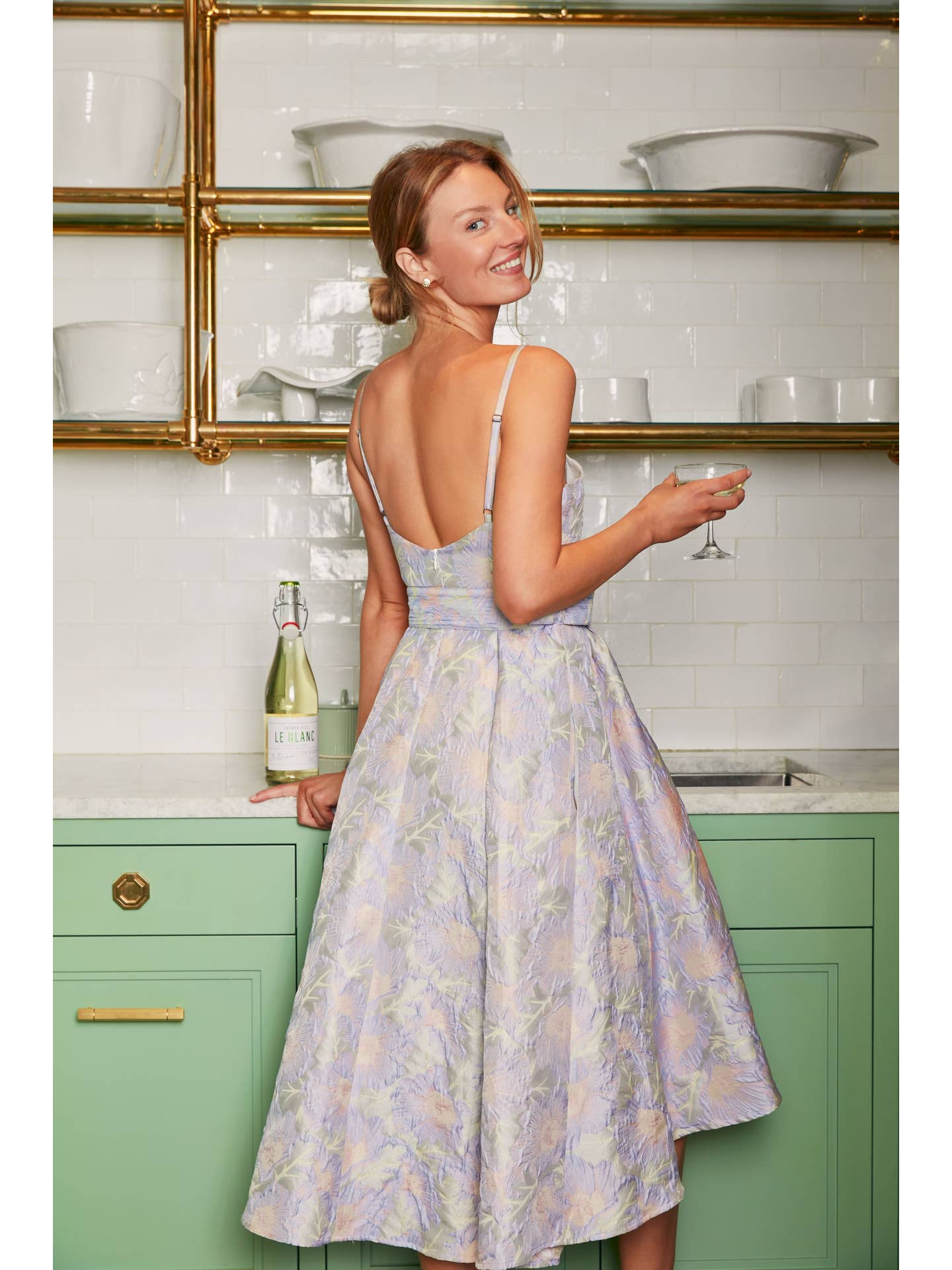 Annabelle Dress Blue Pink Floral