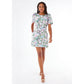 Marty Dress Pink Abstract Floral Jacquard