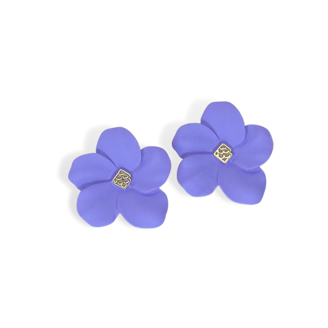 Purple Flower Stud with Logo