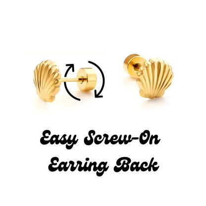 Screwback Stud Earrings Leo Clear