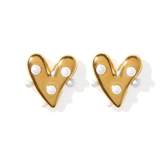 Bristol Heart Pearl Earrings