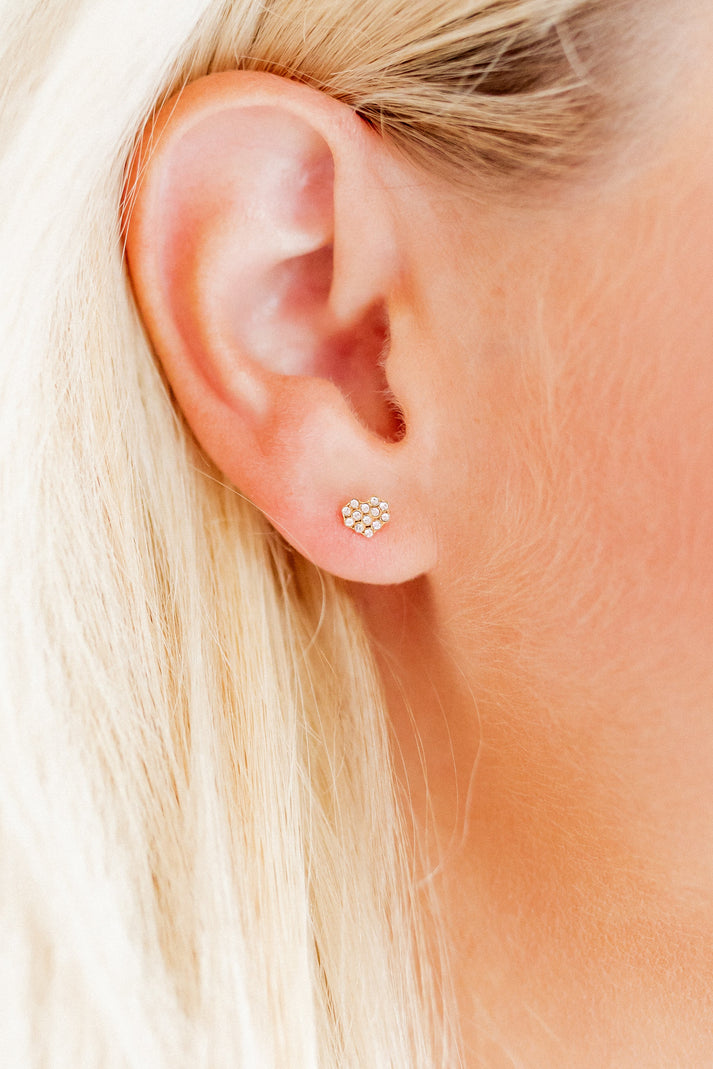 Screwback Stud Earrings Leo Clear