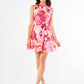 Avery Dress Pink Retro Jaquard