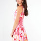 Avery Dress Pink Retro Jaquard