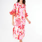 Bronwyn Dress Pink Retro Jaquard