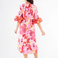 Bronwyn Dress Pink Retro Jaquard