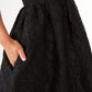 Victoria Dress Black Textured Satin Jacquard