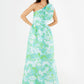 Caroline Gown Green Abstract Brocade