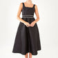 Victoria Dress Black Textured Satin Jacquard