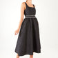 Victoria Dress Black Textured Satin Jacquard