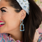 Powder Blue Enamel Bamboo Earrings