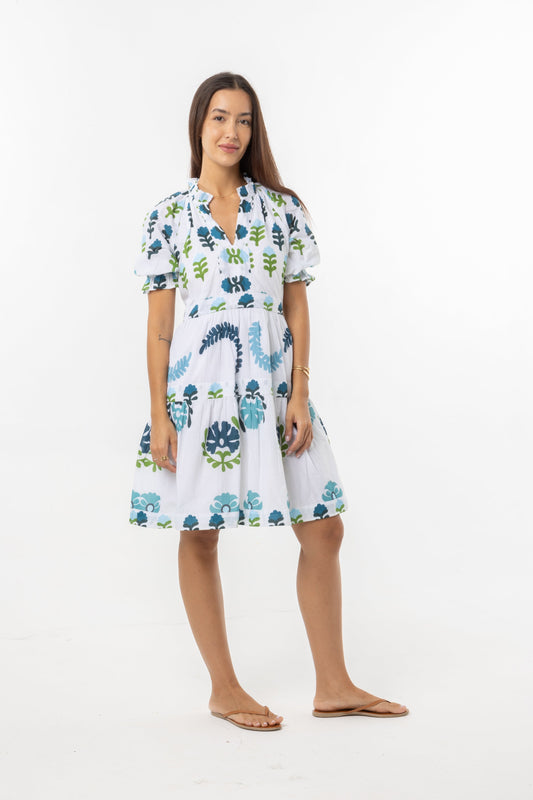 ELIANA DRESS- BLUE MULTI