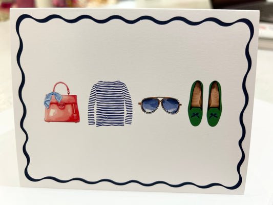 Folded Notecard Set of 10 | Preppy Style