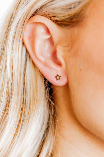 Screwback Stud Earrings Mix Heart and Star