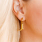 Huggie Charm Earrings Luca Boot Gold