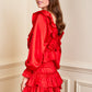 Red Willow Satin Mini Skirt
