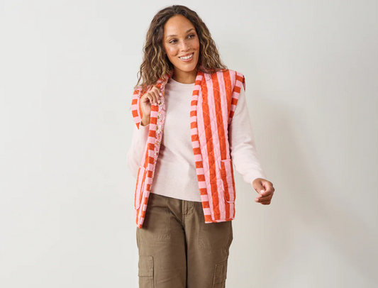 Bold Stripe Quilted Vest