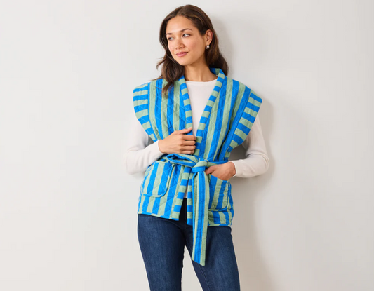Bold Stripe Quilted Vest