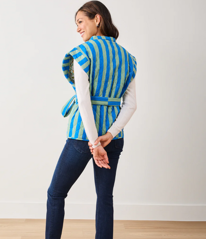 Bold Stripe Quilted Vest