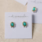 Turquoise and Pearl Oval Stud Earrings