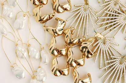 Crumpled Gold Vintage Huggie