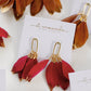 Garnet Gold Dipped Feather Statement Earrings