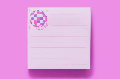 "You Go Girl" Sticky Notes Pad