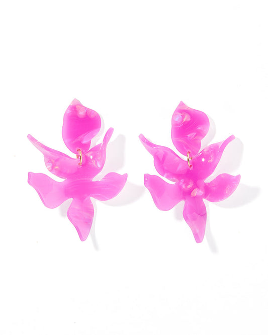 Flora Orchid Purple Earrings
