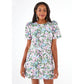 Marty Dress Pink Abstract Floral Jacquard