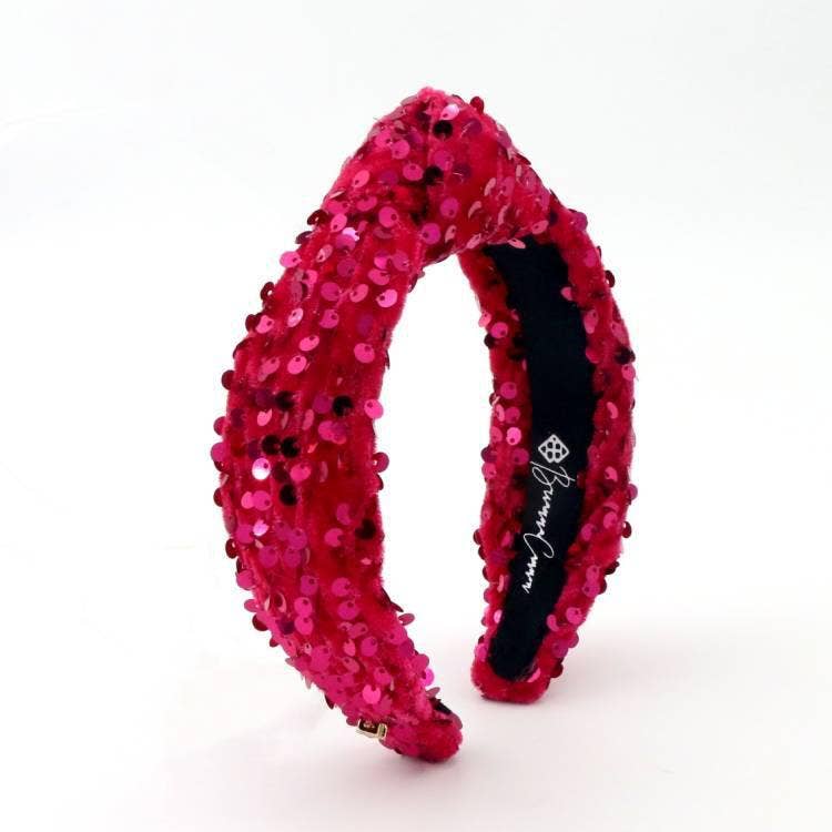 Child Pink Sequin Knotted Headband