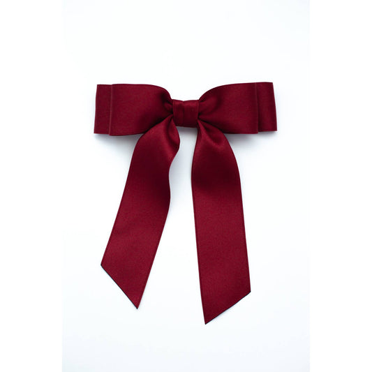 Grace & Grandeur Stella Satin Bow - Merlot