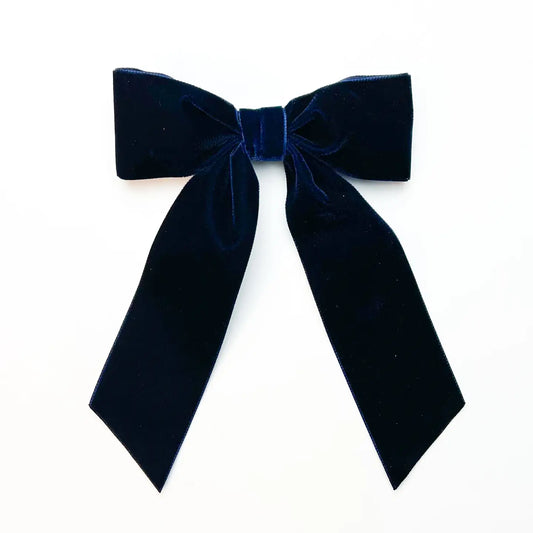 Bailee Bow Barrette Navy