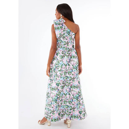 Caroline Gown Pink Abstract Floral Jacquard