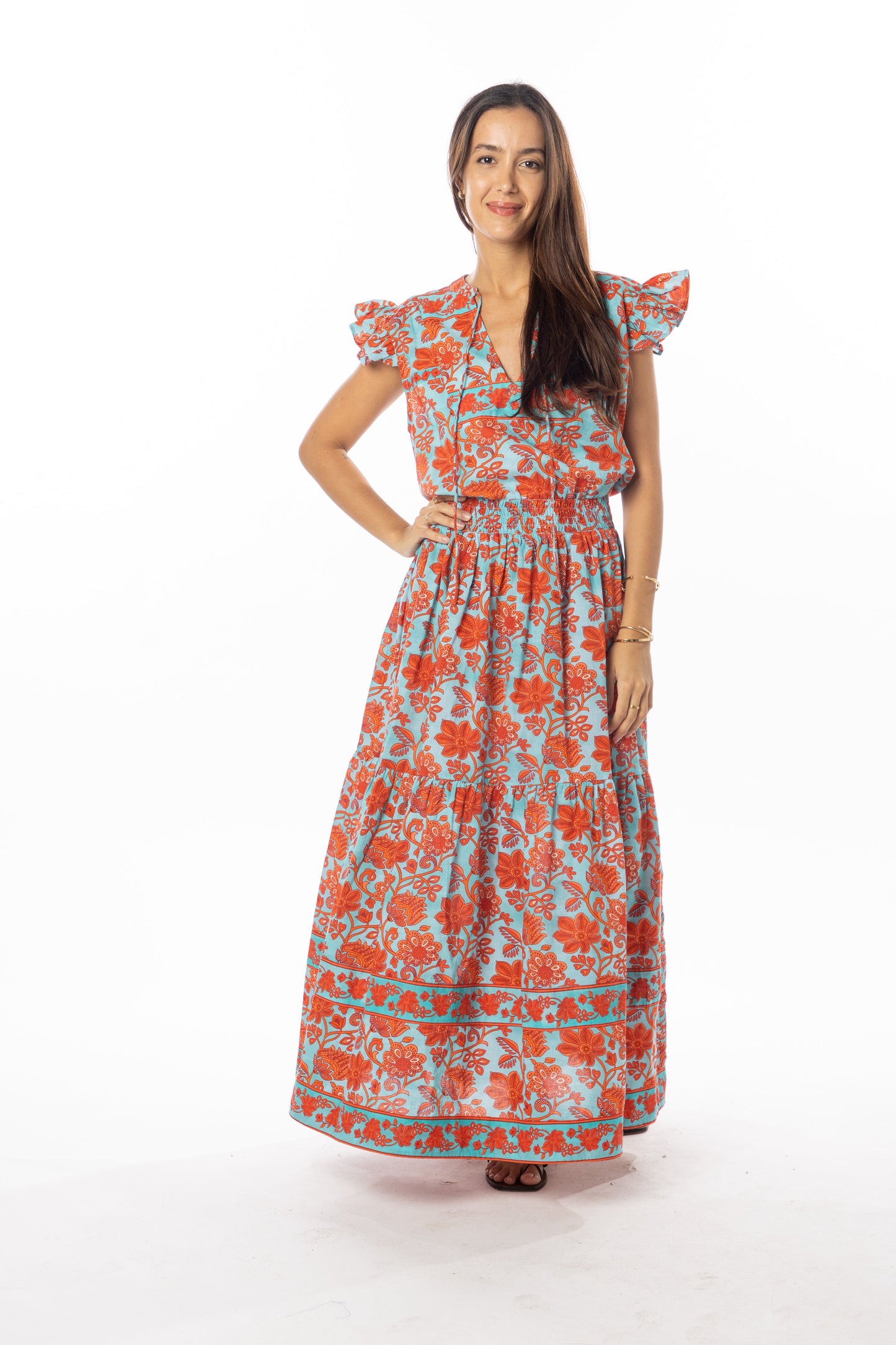 Anika Dress Ruby/Blue