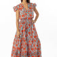 Anika Dress Ruby/Blue