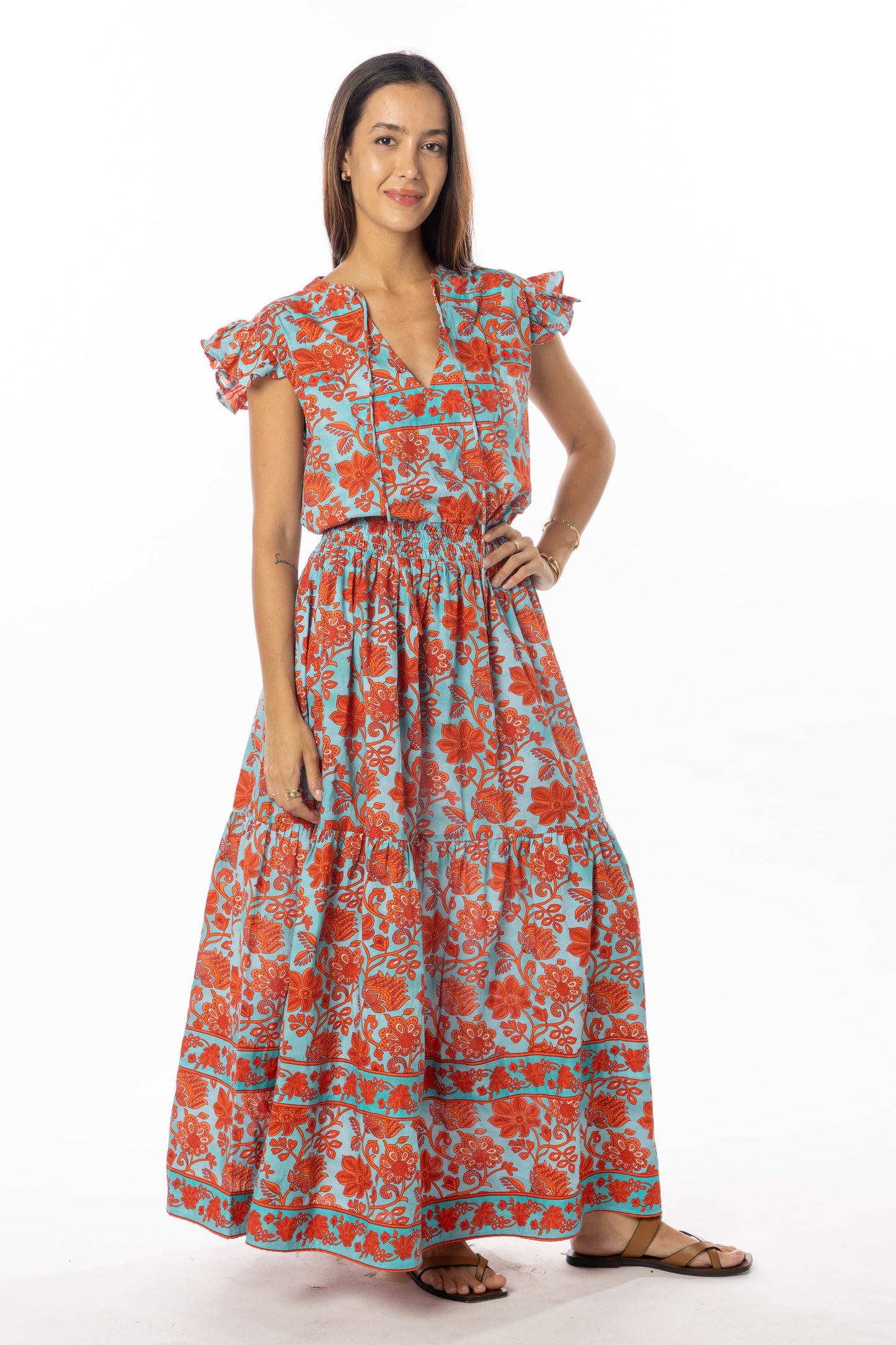 Anika Dress Ruby/Blue