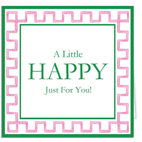 Pink Greek Key Border Enclosure Cards + Envelopes
