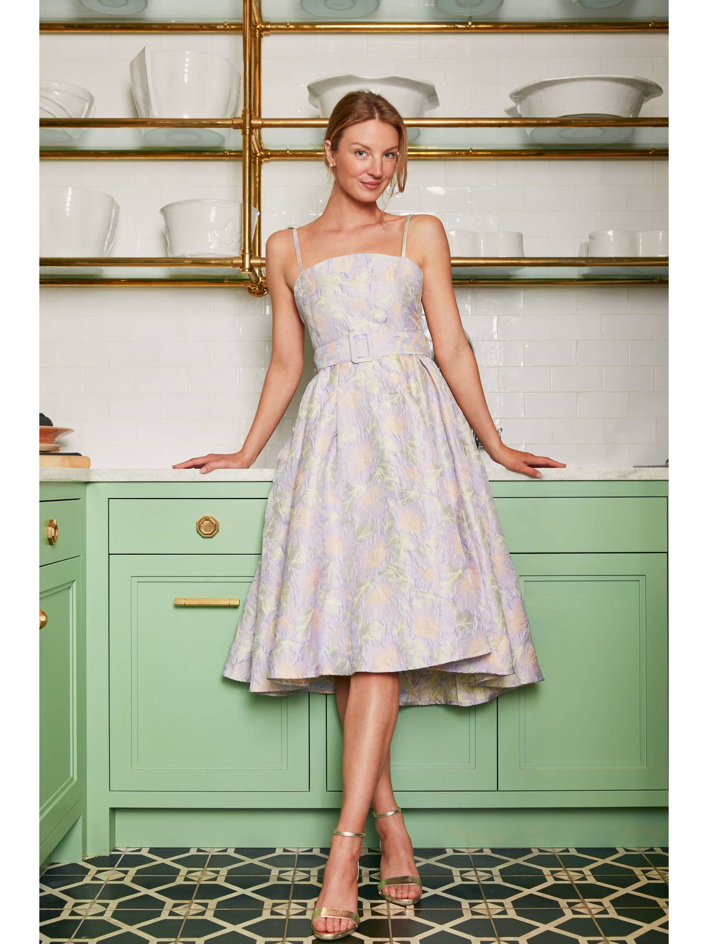Annabelle Dress Blue Pink Floral