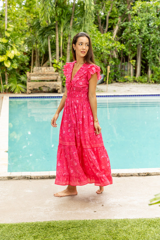 Cora Dress Deep Pink
