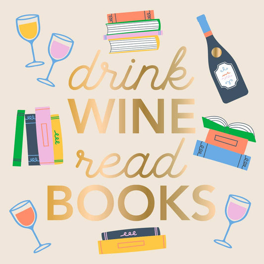 Drink Wine Read Books Foil Napkins
